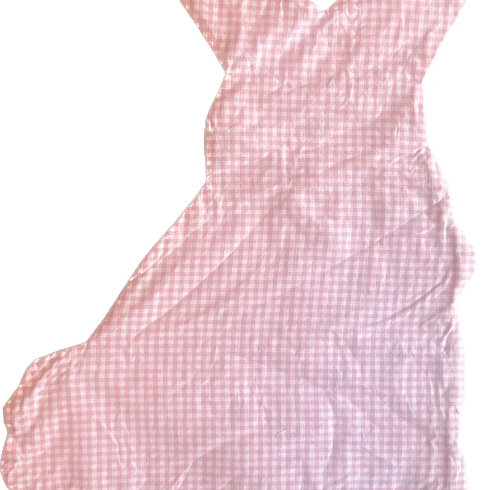 Pottery Barn Kids set of four easter bunny with bows gingham plaid placemats